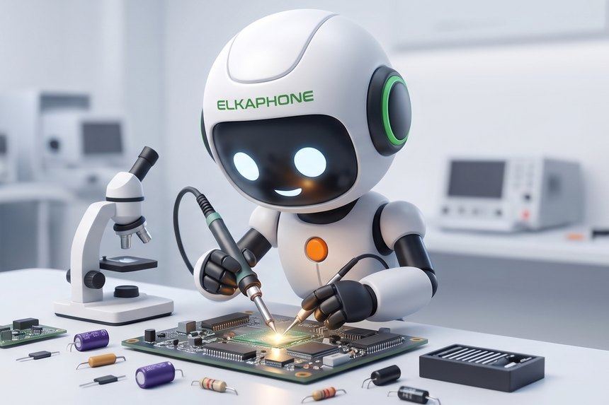 L'atelier ElkaPhone — micro-soudure à Jodoigne